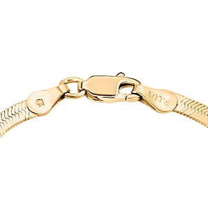  Italian 14K Yellow Gold Over Sterling Silver Herringbone Necklace 18 Inches 9.23 Grams