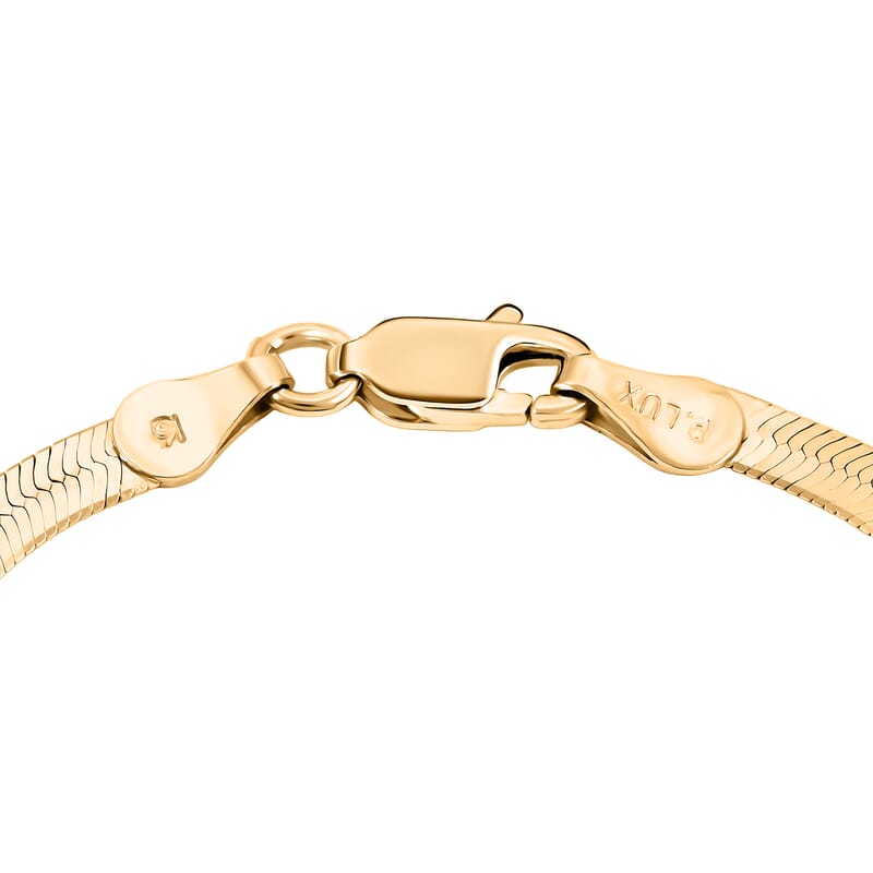 Italian 14K Yellow Gold Over Sterling Silver Herringbone Necklace 18 Inches 9.23 Grams