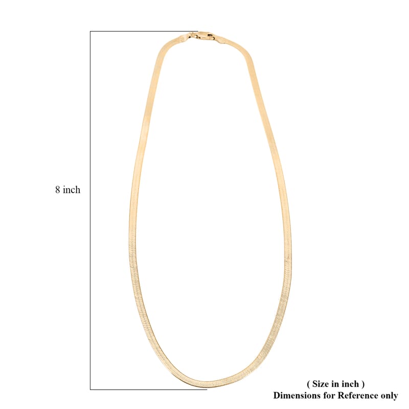 Italian 14K Yellow Gold Over Sterling Silver Herringbone Necklace 18 Inches 9.23 Grams