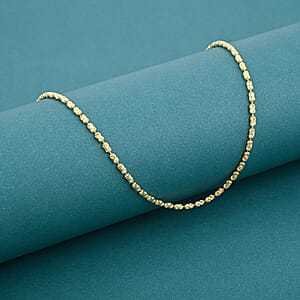 Italian 14K YG Over Sterling Silver Typhoon Fancy Diamond Cut 2mm Necklace 18 Inches 5.5 Grams