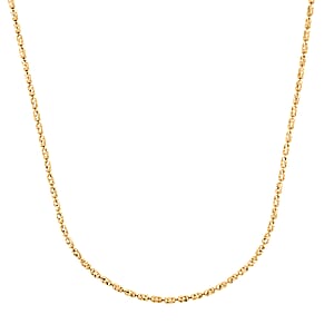 Italian 14K YG Over Sterling Silver Typhoon Fancy Diamond Cut 2mm Necklace 18 Inches 5.5 Grams