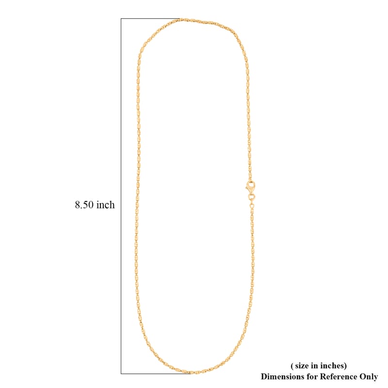 Italian 14K YG Over Sterling Silver Typhoon Fancy Diamond Cut 2mm Necklace 5.83 Grams 20 Inches 