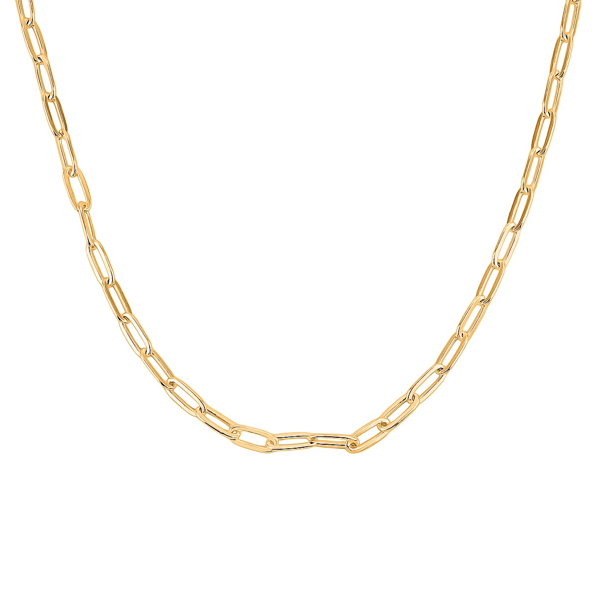 Italian 14K Yellow Gold Over Sterling Silver 3.6mm Paperclip Chain Necklace 24 Inches 12.24 Grams image number 3