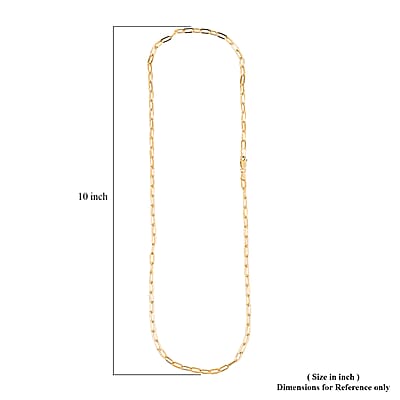 Italian 14K Yellow Gold Over Sterling Silver 3.6mm Paperclip Chain Necklace 24 Inches 12.24 Grams