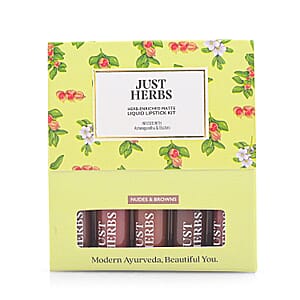 Just Herbs Set of 5 Ayurvedic Liquid Matte Finish Lipstick Kit  - Nudes and Browns
