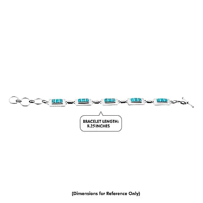 Santa Fe Style Kingman Turquoise  1.50 ctw Bracelet in Sterling Silver (8.00 In)