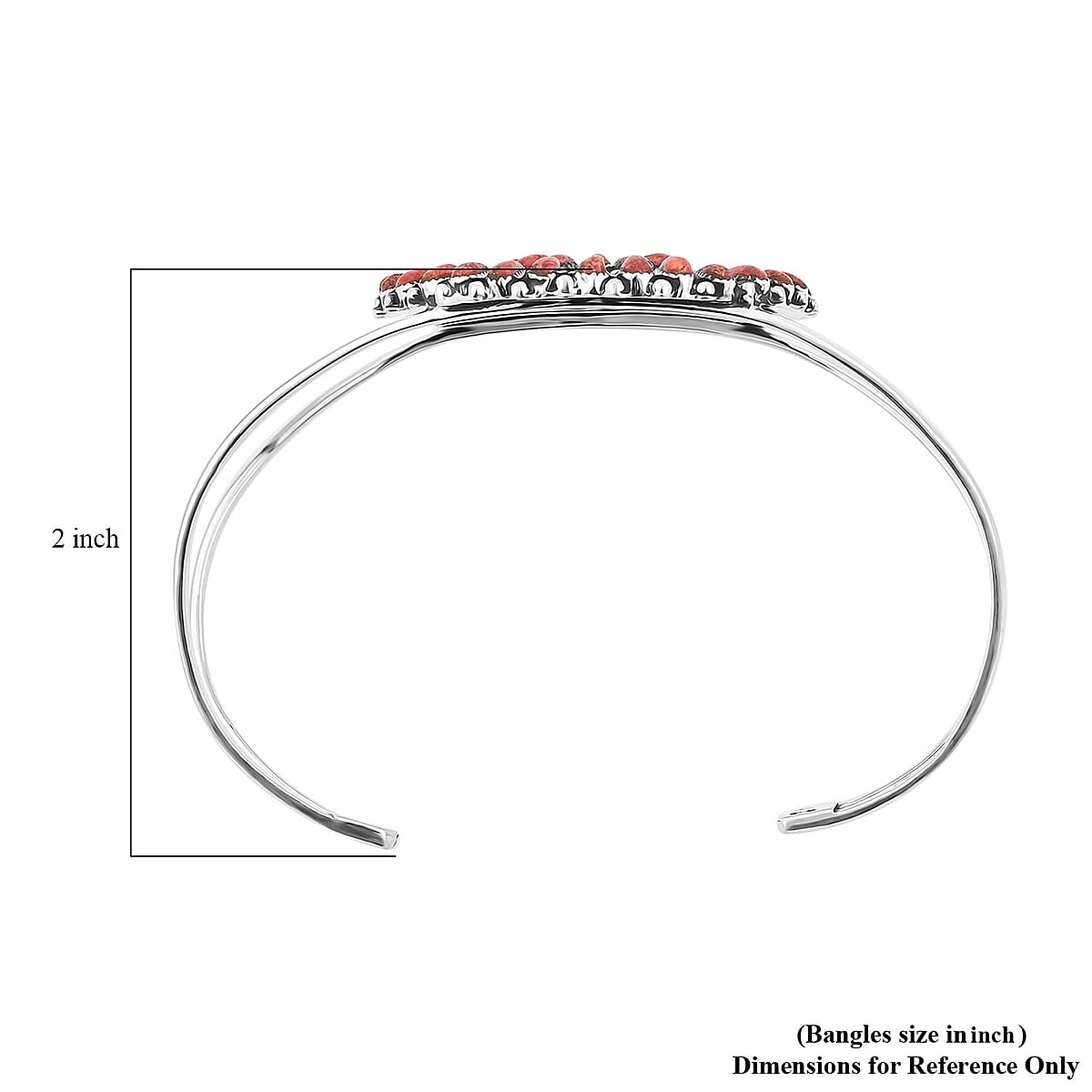 Santa Fe Style Red Coral Bracelet in Sterling Silver (Adjustable) image number 4