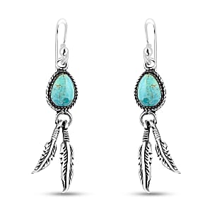 Santa Fe Style Kingman Turquoise 0.24 ctw Earrings in Sterling Silver