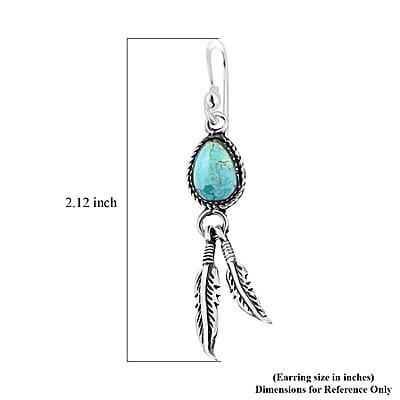 Santa Fe Style Kingman Turquoise 0.24 ctw Earrings in Sterling Silver