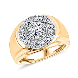 Luxuriant Lab Grown Diamond VS 2.00 ctw Men's Ring in 10K White and Yellow Gold (Size 10.0) 9.8 Grams