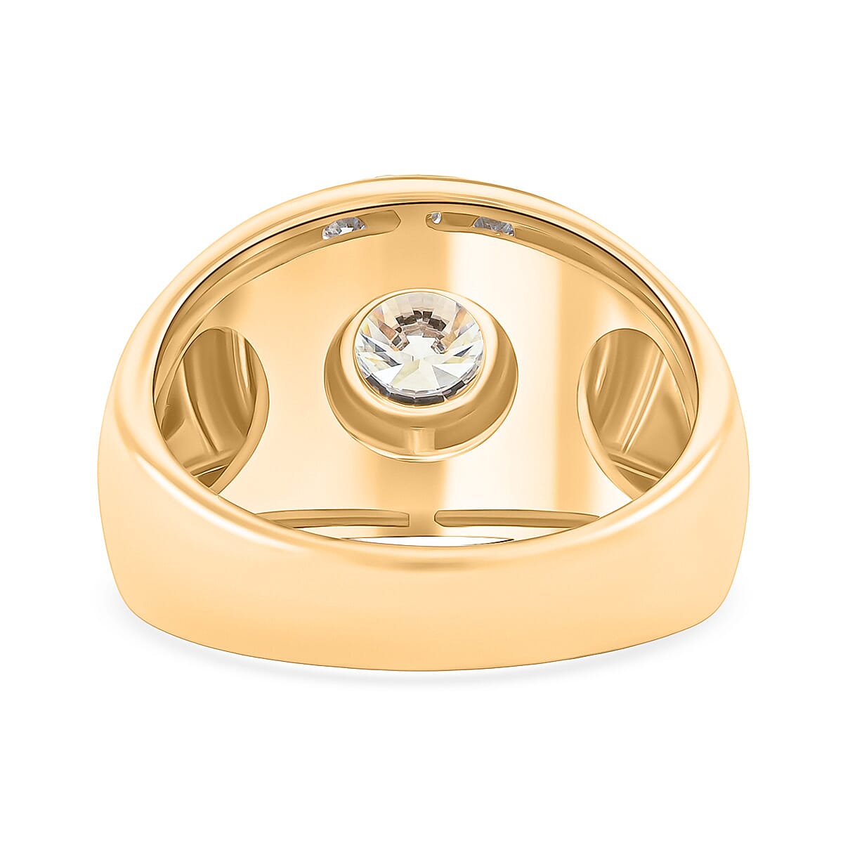 Luxuriant Lab Grown Diamond VS 2.00 ctw Men's Ring in 10K White and Yellow Gold (Size 10.0) 9.8 Grams image number 4