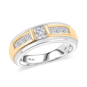 Luxuriant Lab Grown Diamond VS 1.25 ctw Men's Ring in 10K White and Yellow Gold (Size 10.0) 7 Grams