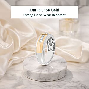 Luxuriant Lab Grown Diamond VS 1.25 ctw Men's Ring in 10K White and Yellow Gold (Size 10.0) 7 Grams