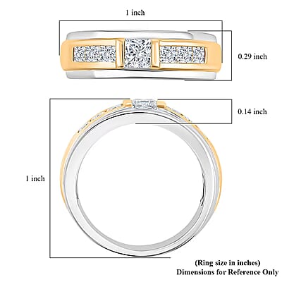 Luxuriant Lab Grown Diamond VS 1.25 ctw Men's Ring in 10K White and Yellow Gold (Size 10.0) 7 Grams