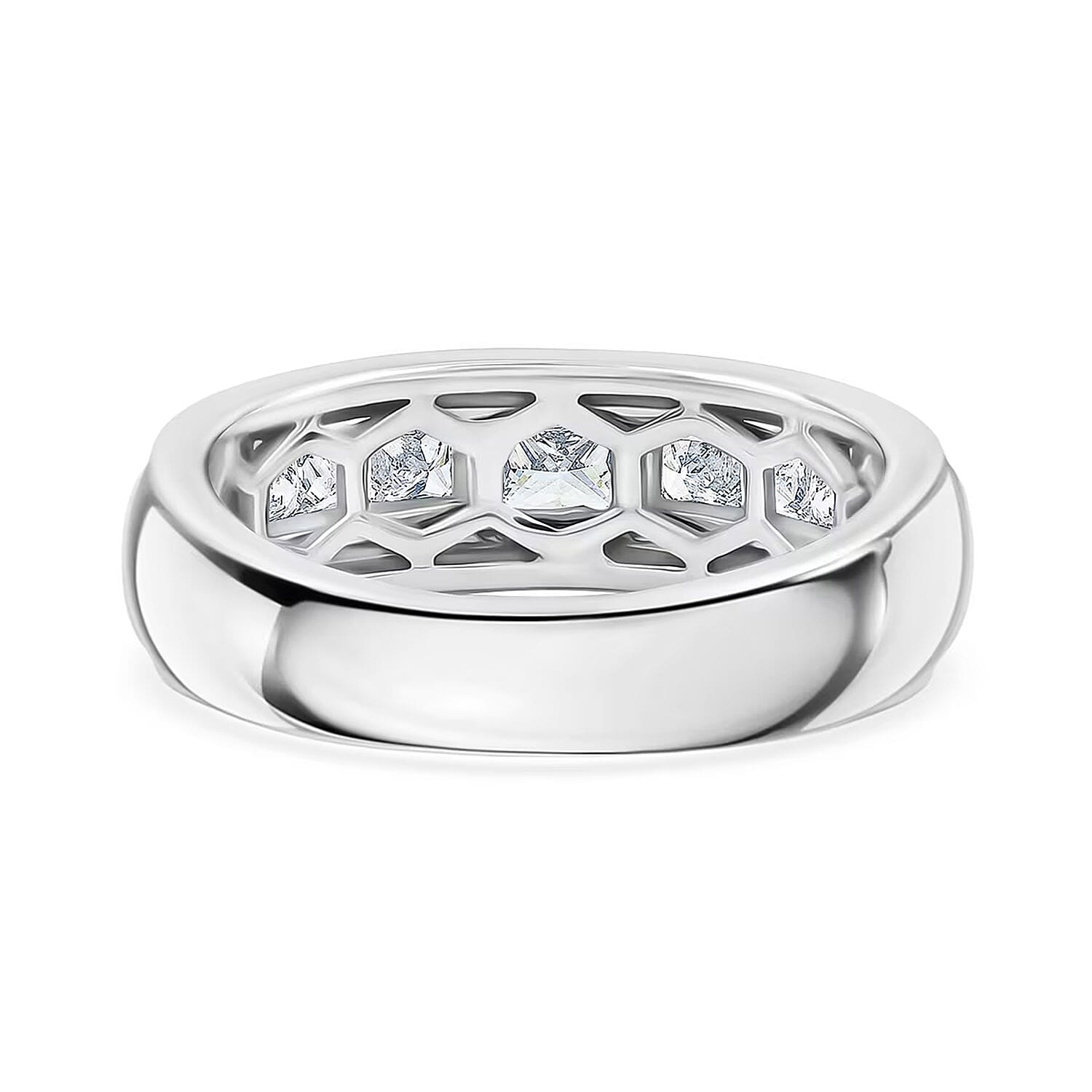 Luxuriant Lab Grown Diamond VS 1.25 ctw Men's Ring in 10K White and Yellow Gold (Size 10.0) 7 Grams