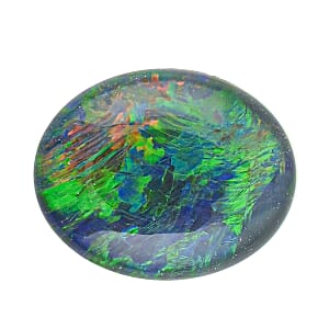Doorbuster AAAA Australian Black Ridge Opal Triplet (Oval 11x9 mm) 2.00 ctw