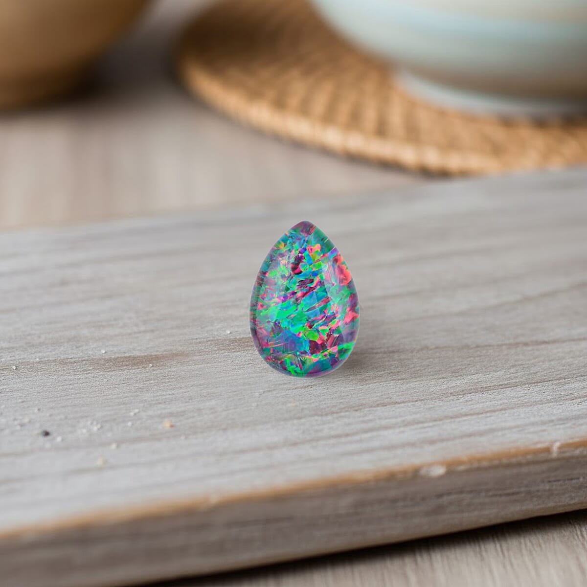 Doorbuster AAAA Australian Black Ridge Opal Triplet (Pear 12x8 mm) 2.00 ctw image number 1