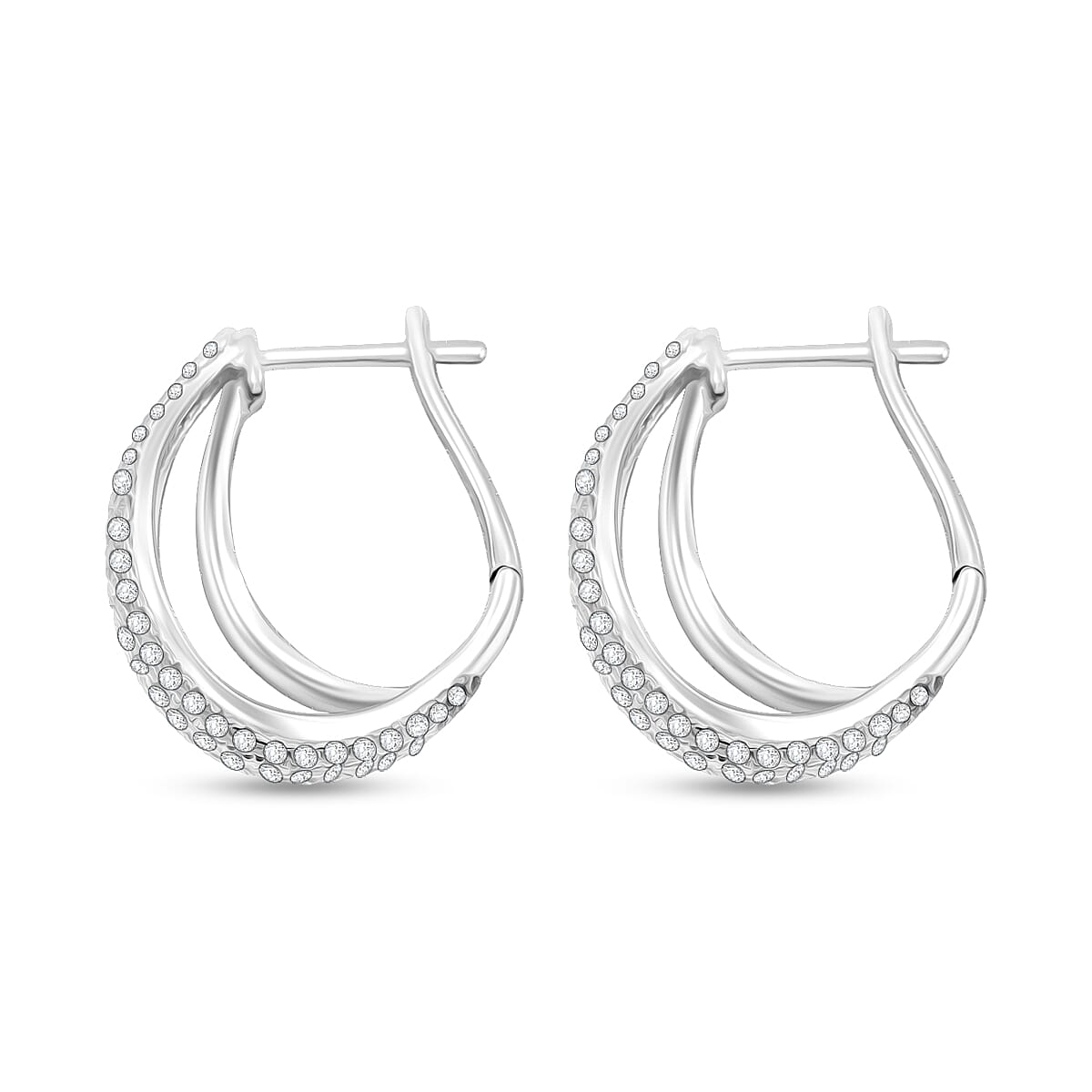 NY Closeout Diamond F VS 0.75 ctw Earrings in 14K White Gold 5.17 Grams