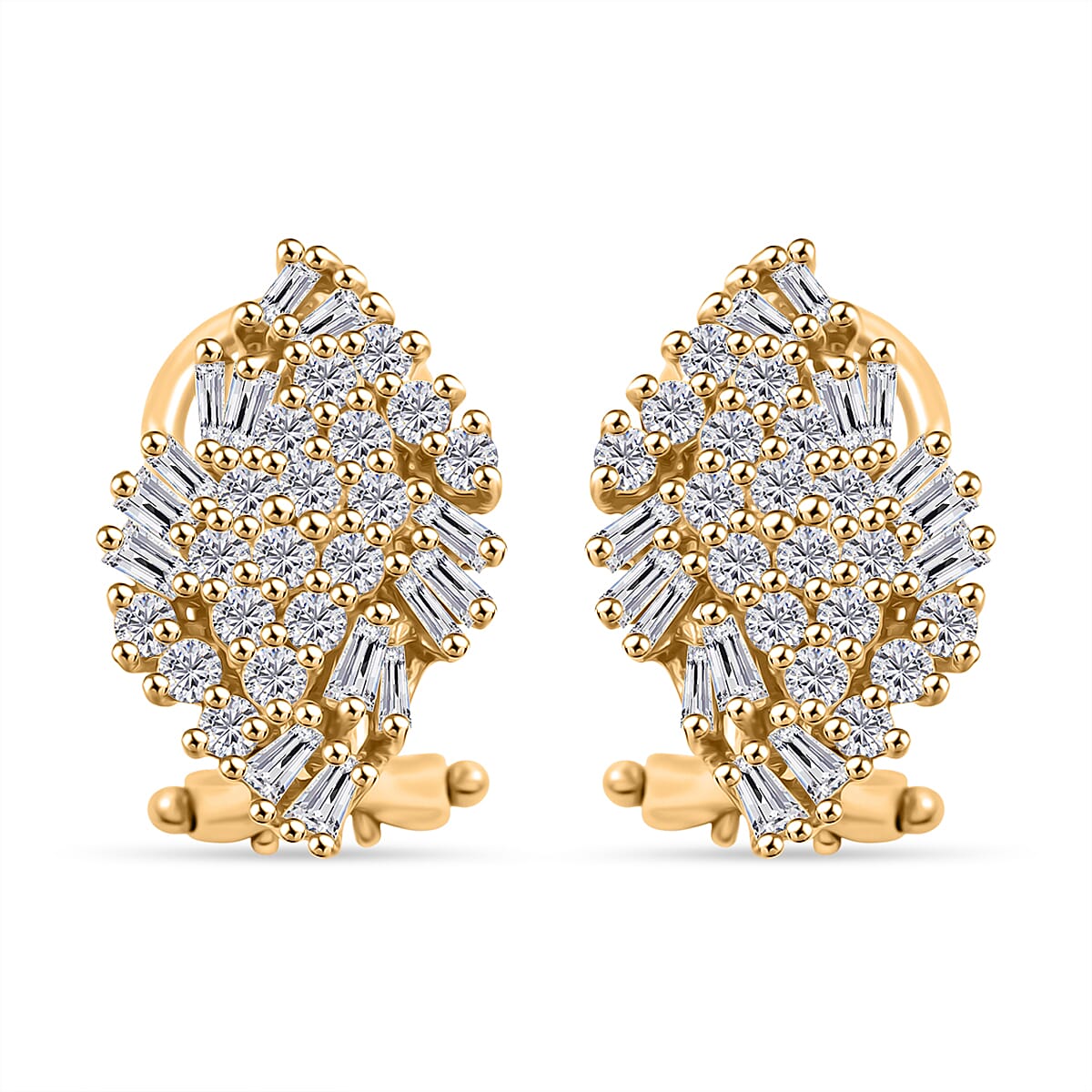 NY Closeout Diamond F VS 1.00 ctw Earrings in 14K Yellow Gold 5.17 Grams