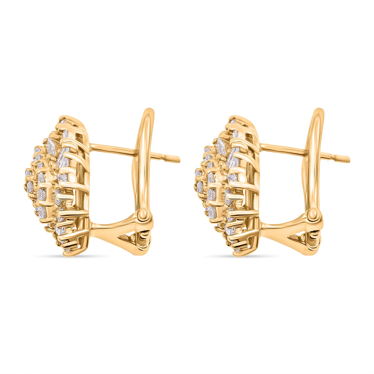 NY Closeout Diamond F VS 1.00 ctw Earrings in 14K Yellow Gold 5.17 Grams