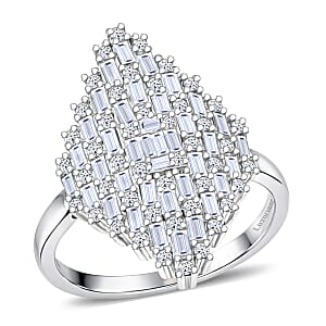 Luxuriant Lab Grown Diamond G-H SI 1.40 ctw Ring in Rhodium Over Sterling Silver (Size 10.0)