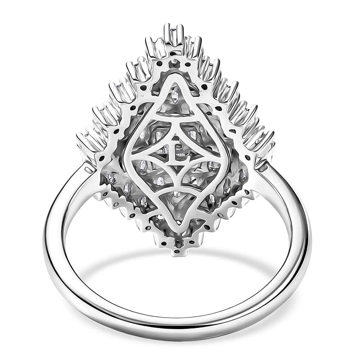 Luxuriant Lab Grown Diamond G-H SI 1.40 ctw Ring in Rhodium Over Sterling Silver (Size 10.0) image number 4