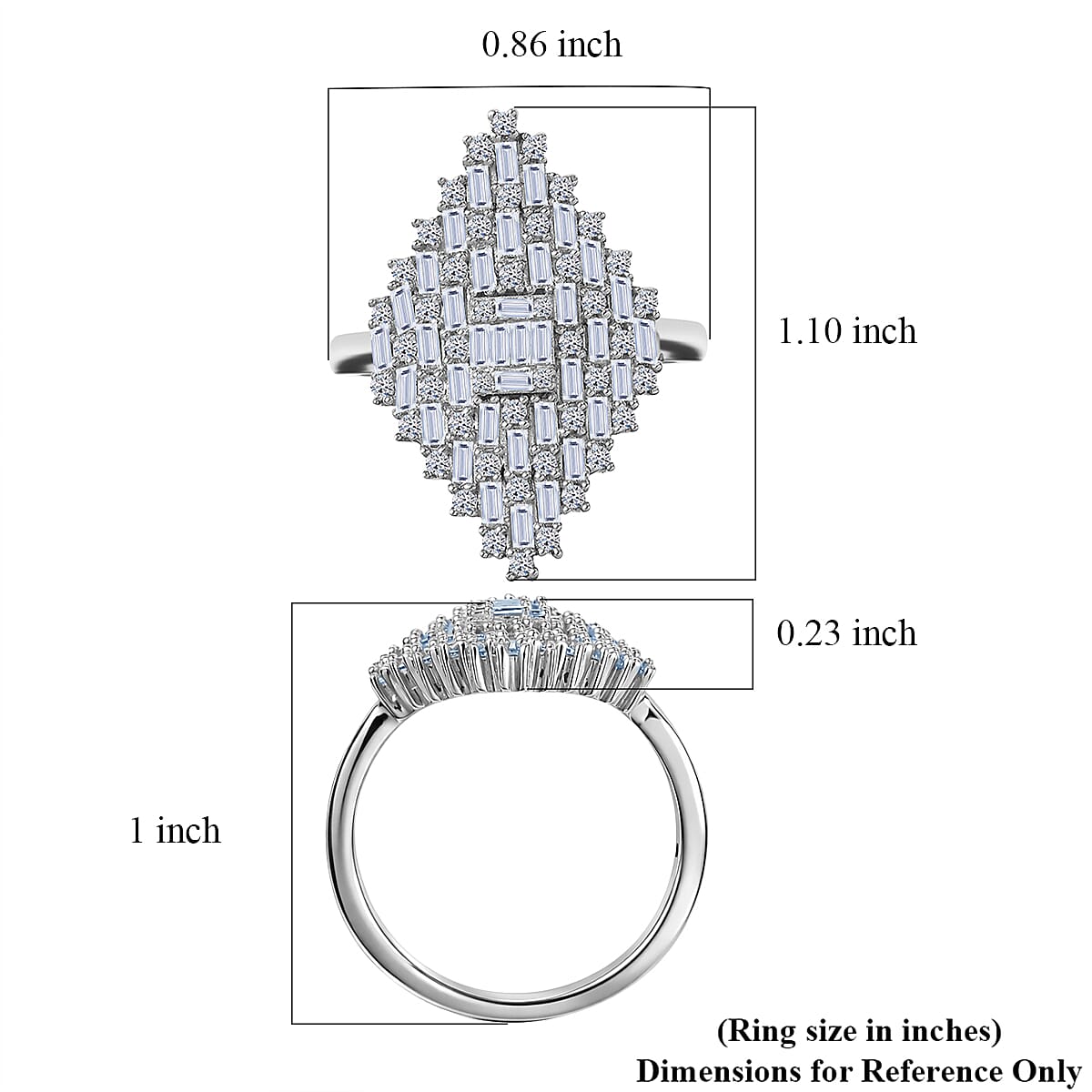 Luxuriant Lab Grown Diamond G-H SI 1.40 ctw Ring in Rhodium Over Sterling Silver (Size 10.0) image number 5