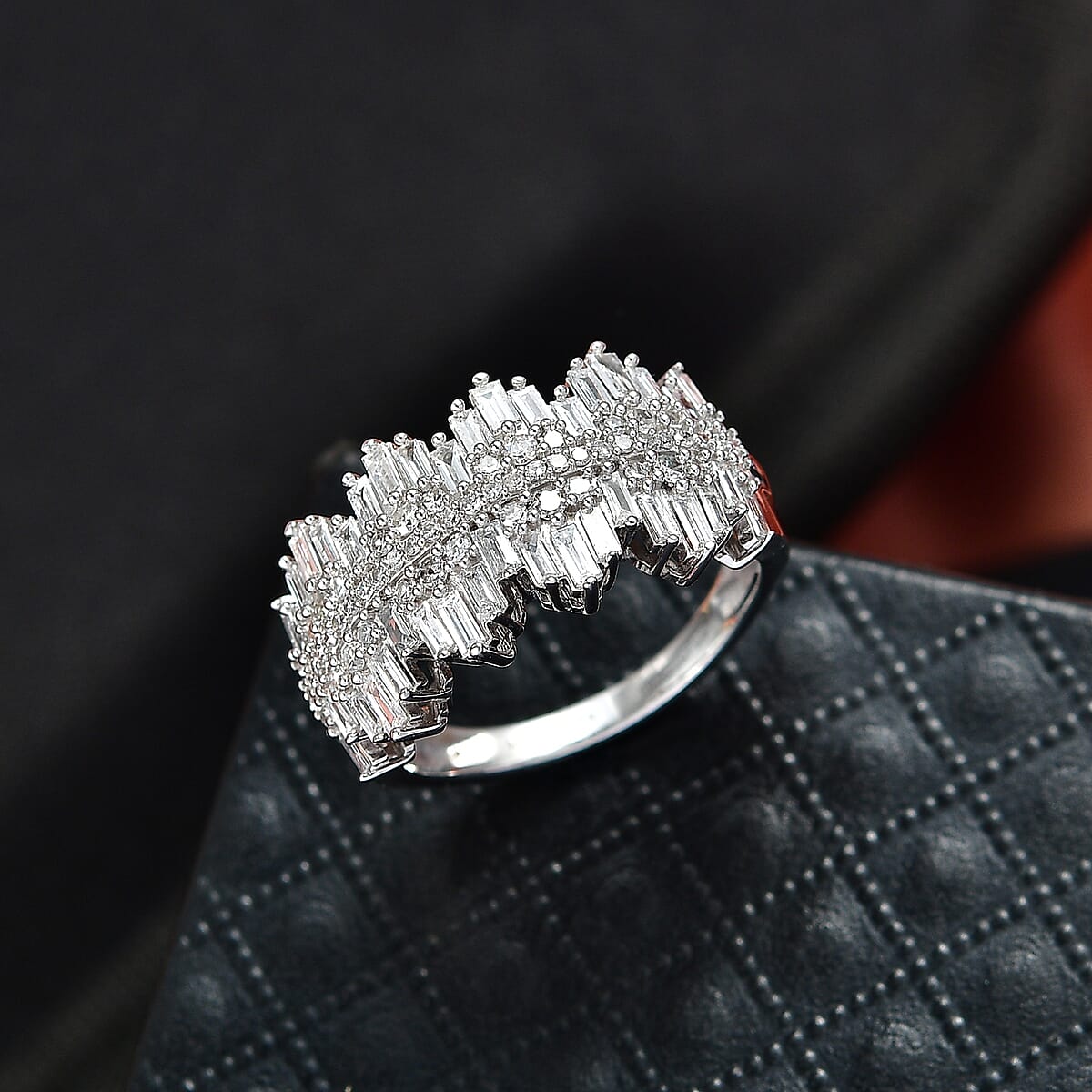 Luxuriant Lab Grown Diamond G-H SI 1.50 ctw Ring in Rhodium Over Sterling Silver (Size 7.0) image number 1