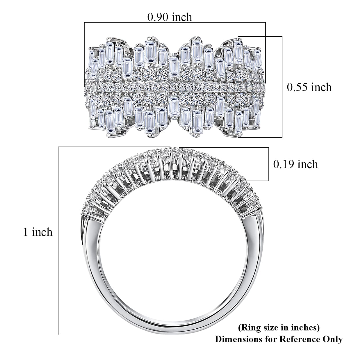 Luxuriant Lab Grown Diamond G-H SI 1.50 ctw Ring in Rhodium Over Sterling Silver (Size 7.0) image number 5