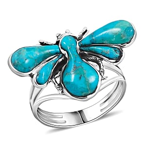 Santa Fe Style Kingman Turquoise 1.25 ctw Ring in Sterling Silver (Size 10.0)