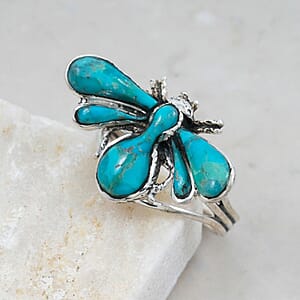 Santa Fe Style Kingman Turquoise 1.25 ctw Ring in Sterling Silver (Size 10.0)