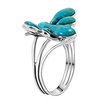 Santa Fe Style Kingman Turquoise 1.25 ctw Ring in Sterling Silver (Size 11.0)