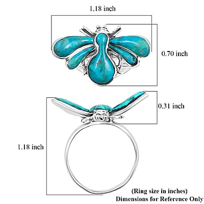 Santa Fe Style Kingman Turquoise 1.25 ctw Ring in Sterling Silver (Size 7.0)