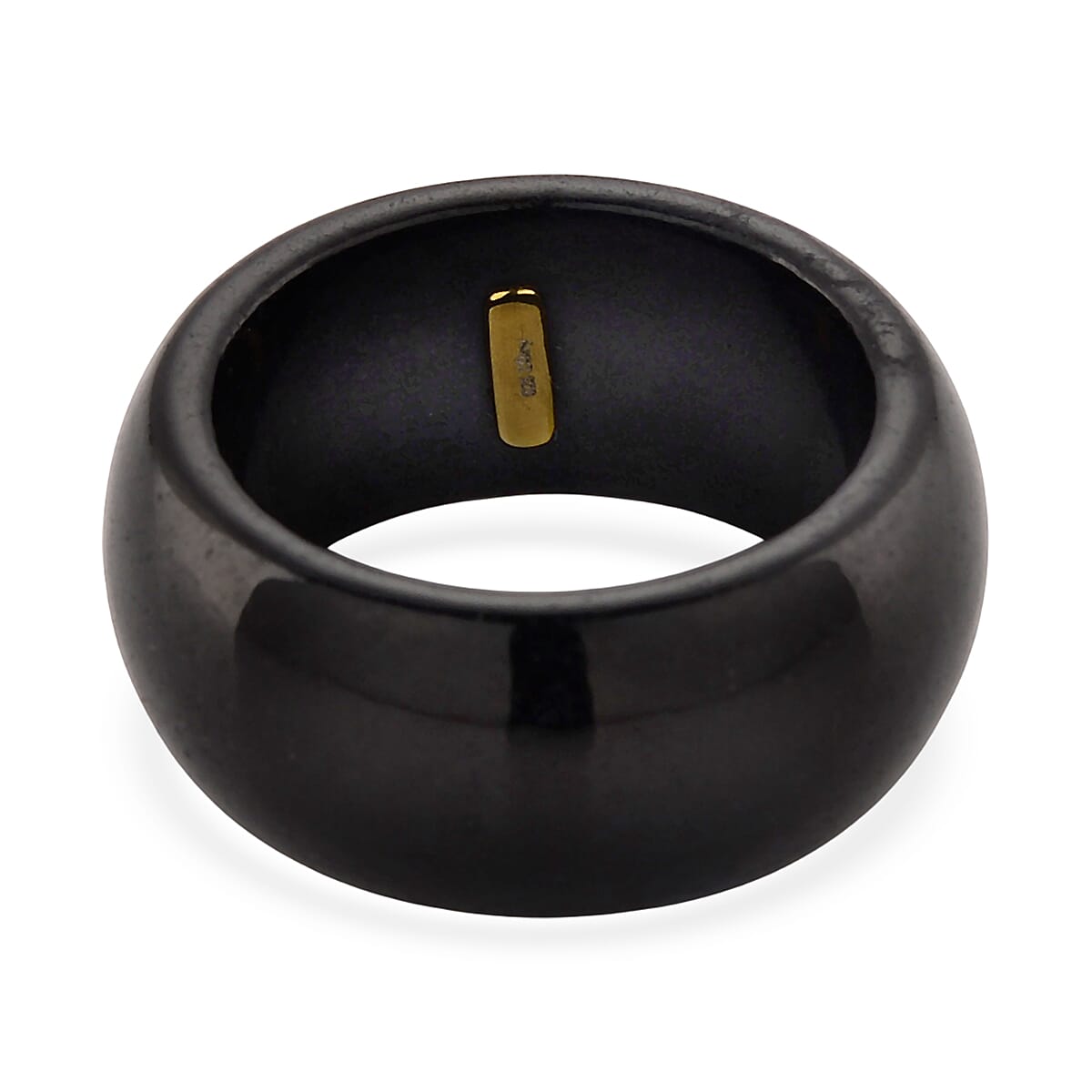 Moissanite and Black Jade 39.65 ctw Band Ring in 18K Vermeil Yellow Gold Over Sterling Silver (Size 8.0) image number 4