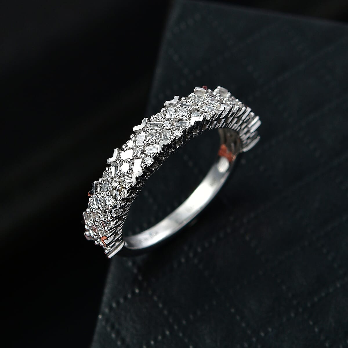 Luxuriant Lab Grown Diamond G-H SI 0.50 ctw Ring in Rhodium Over Sterling Silver (Size 7.0) image number 1