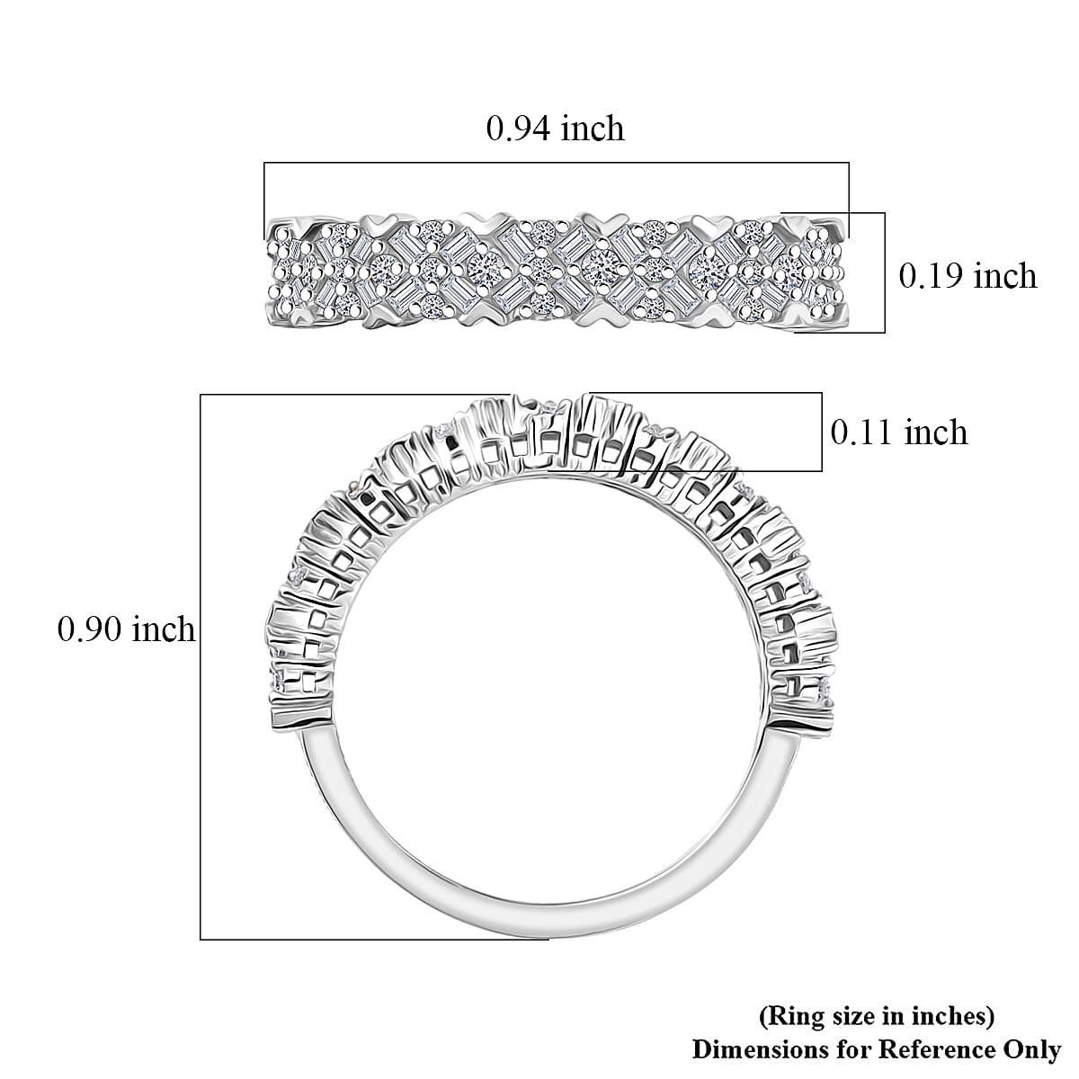 Luxuriant Lab Grown Diamond G-H SI 0.50 ctw Ring in Rhodium Over Sterling Silver (Size 7.0) image number 5