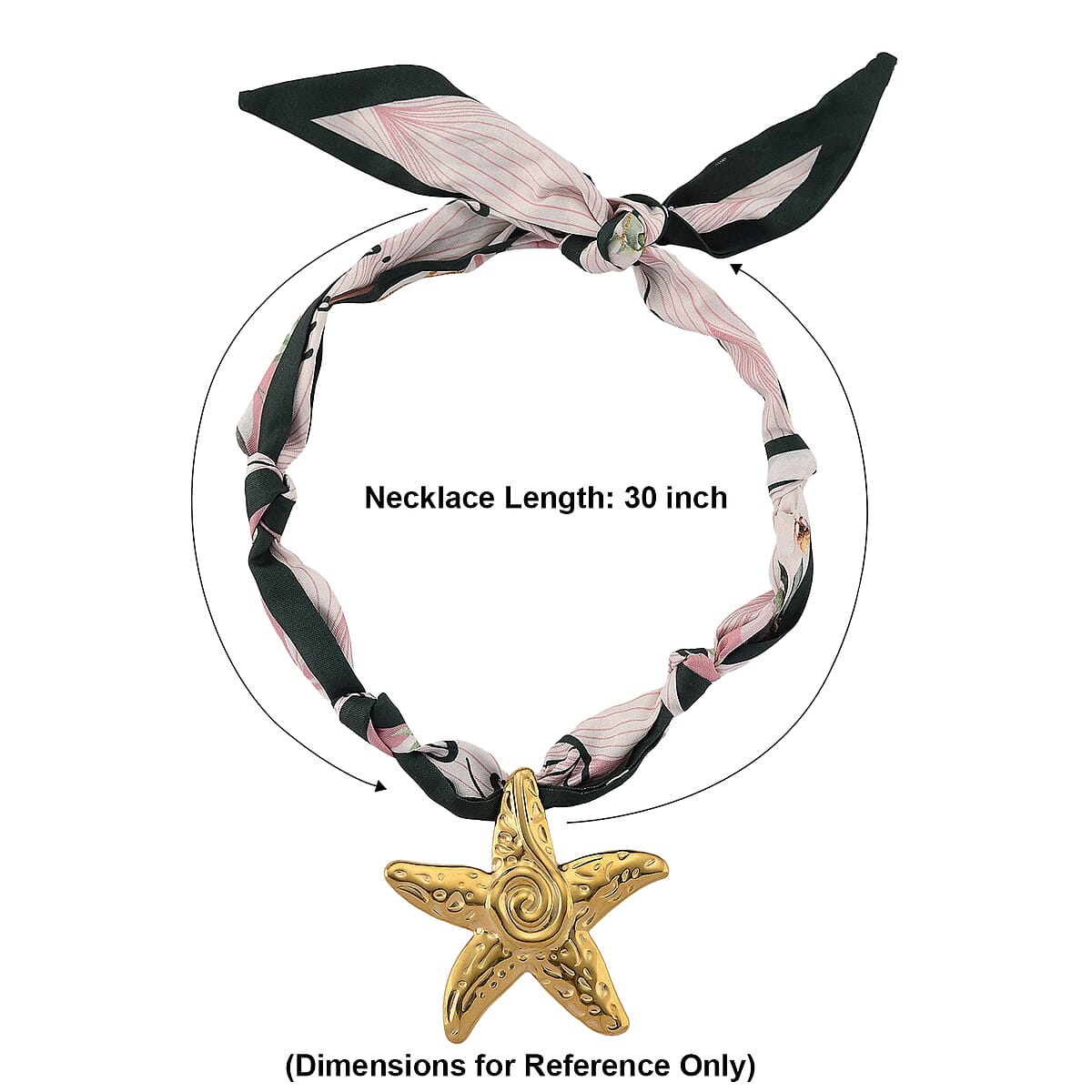 Silk Cord Necklace with Starfish Charm in ION Plated YG Stainless Steel (20 Inches) image number 4
