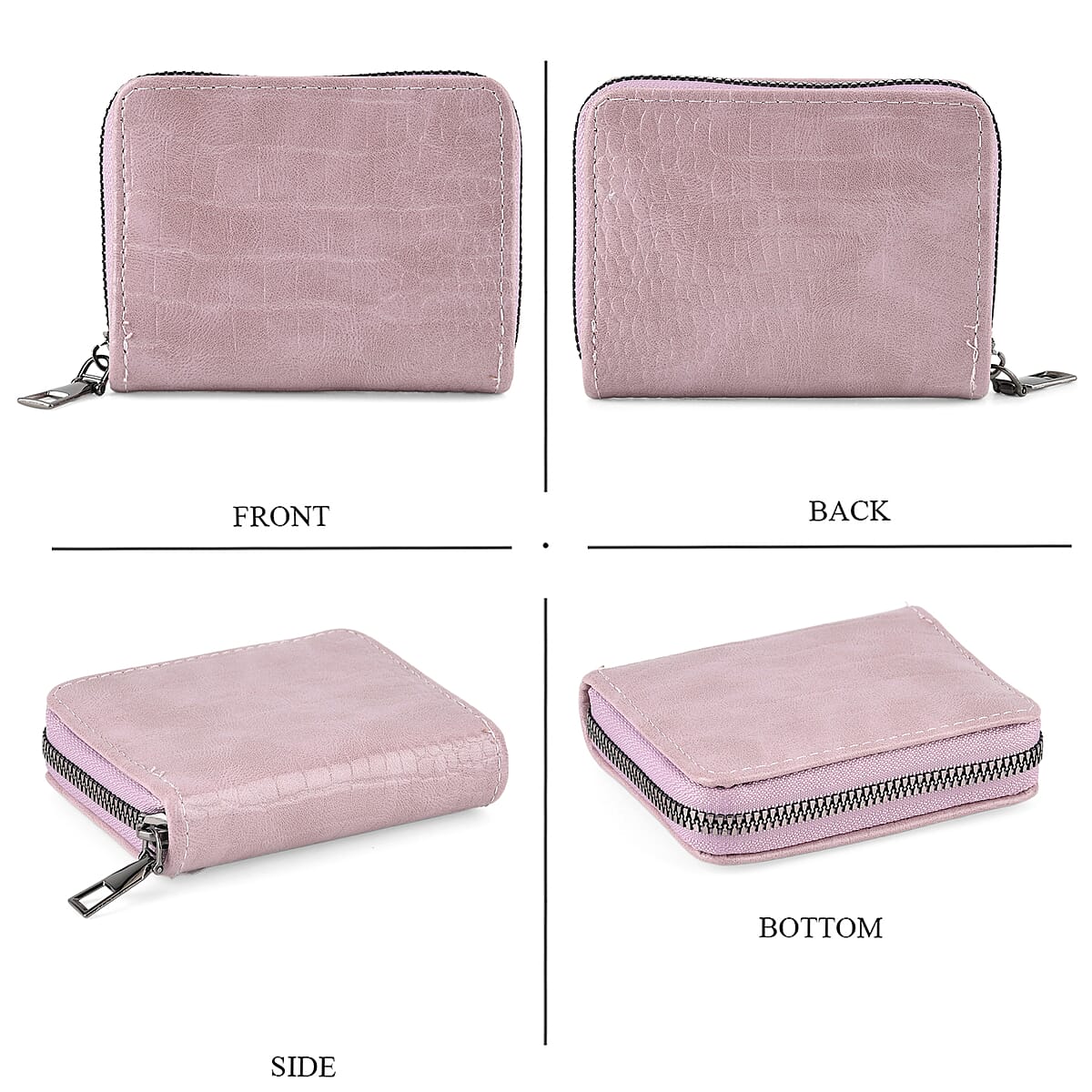 La Marey Purple Faux Leather Crocodile Pattern Phone Bag with Woven Strap image number 4