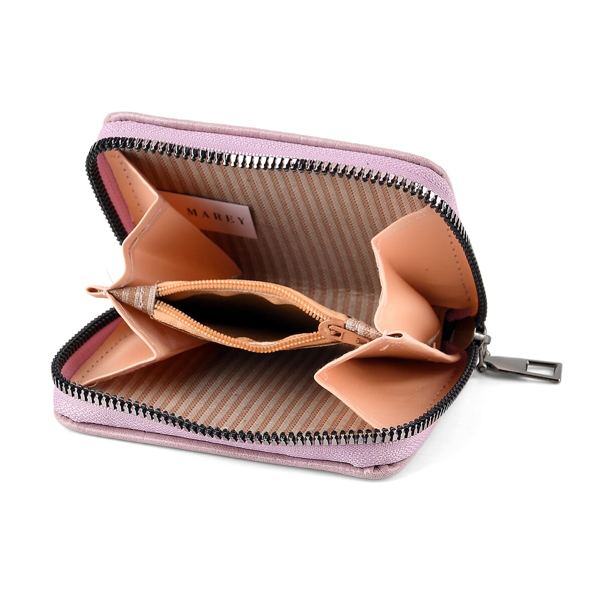 La Marey Purple Faux Leather Crocodile Pattern Phone Bag with Woven Strap image number 5