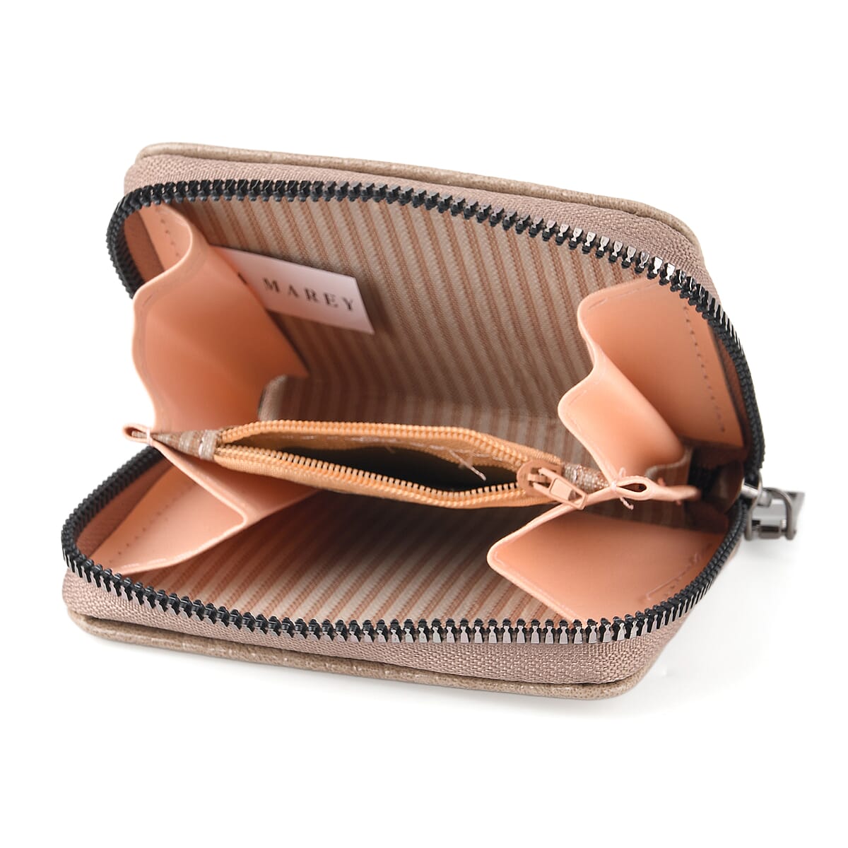 La Marey Gray Faux Leather Crocodile Pattern Phone Bag with Woven Strap image number 5