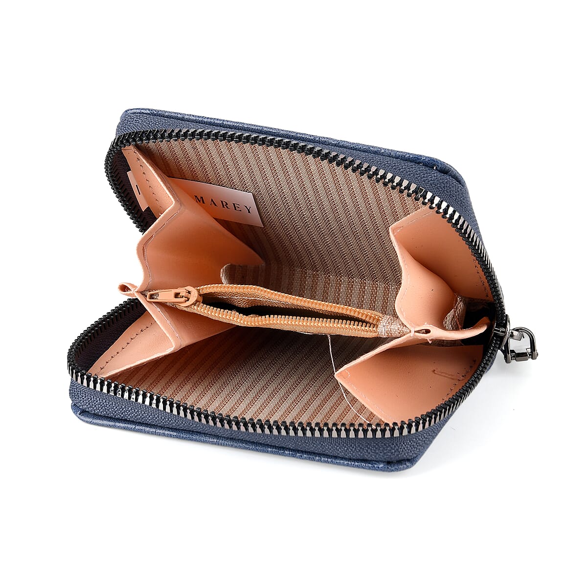 La Marey Blue Faux Leather Crocodile Pattern Phone Bag with Woven Strap image number 5