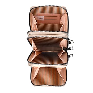 La Marey Gold Faux Leather Crocodile Pattern Phone Bag with Woven Strap