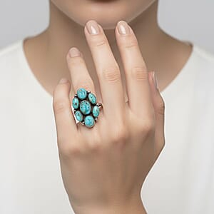 Santa Fe Style Kingman Turquoise 1.05 ctw Ring in Sterling Silver (Size 10.0)