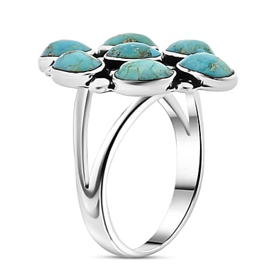 Santa Fe Style Kingman Turquoise 1.05 ctw Ring in Sterling Silver (Size 10.0)
