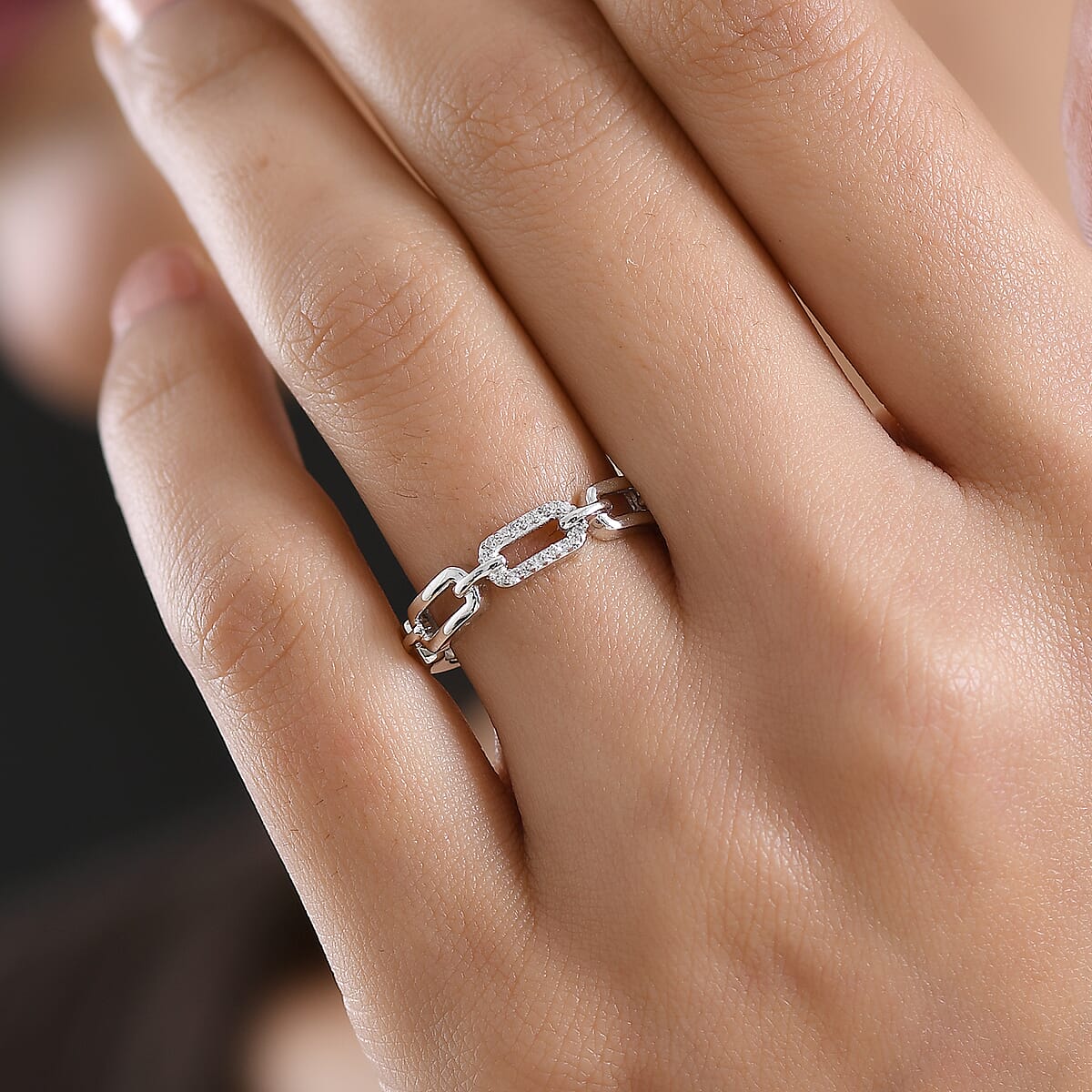 Luxuriant Lab Grown Diamond G-H SI 0.06 ctw Ring in Rhodium Over Sterling Silver (Size 10.0) image number 2