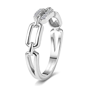 Luxuriant Lab Grown Diamond G-H SI 0.06 ctw Ring in Rhodium Over Sterling Silver (Size 10.0)