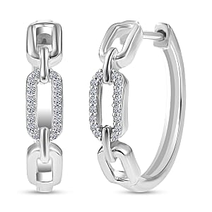 Luxuriant Lab Grown Diamond G-H SI 0.10 ctw Earrings in Rhodium Over Sterling Silver