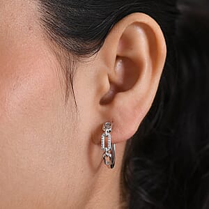 Luxuriant Lab Grown Diamond G-H SI 0.10 ctw Earrings in Rhodium Over Sterling Silver
