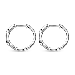 Luxuriant Lab Grown Diamond G-H SI 0.10 ctw Earrings in Rhodium Over Sterling Silver