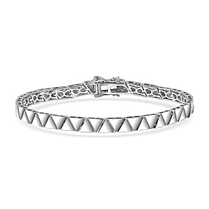950 Palladium Triangular Architecture Bracelet (6.50 In) 12.10 Grams